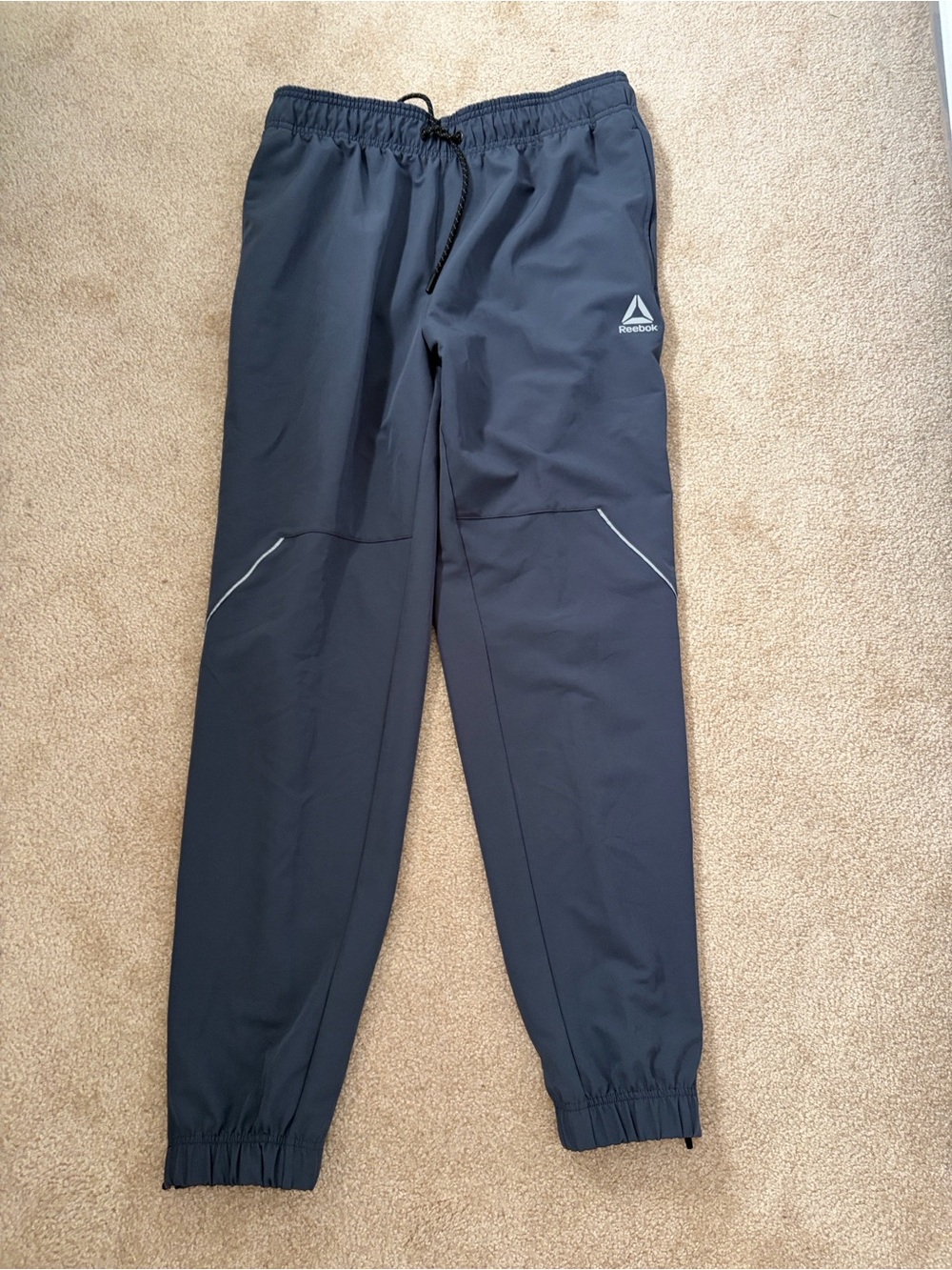 Reebok Men’s Dark Navy Reflective Trim Joggers